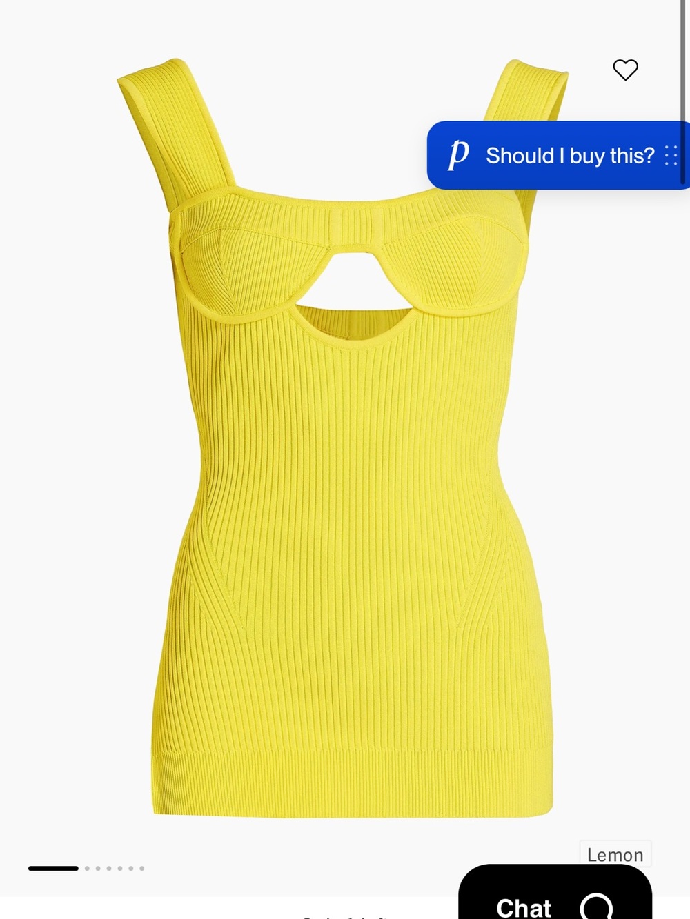 Aknvas Sunny Yellow Ribbed Tank with Cutout